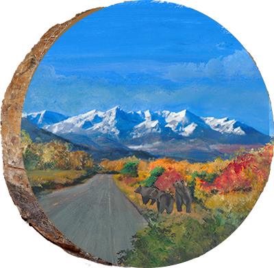 Aspen Road with Three Bears