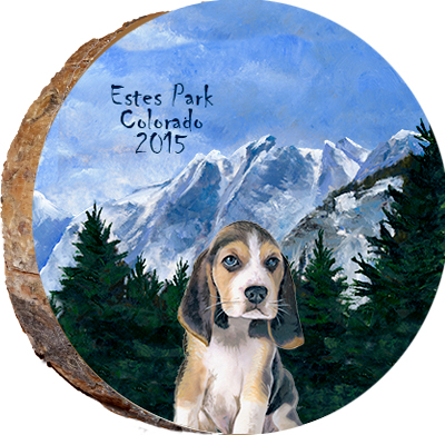Alaskan Mountains with Beagle Puppy