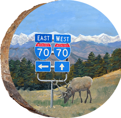 Colorado I-70 with Elk