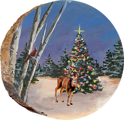 Christmas Tree Cardinal & Deer