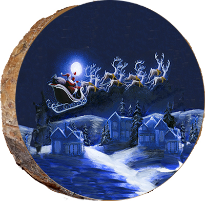 Reindeer Guiding Santa's Sleigh