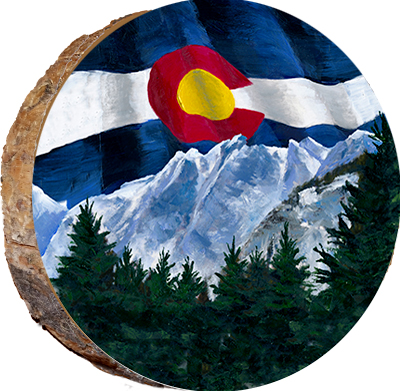 Colorado State Flag Mountain Backdrop #2