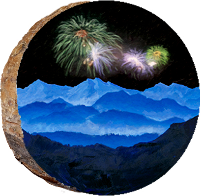 Fourth of July Fireworks Over the Mountains