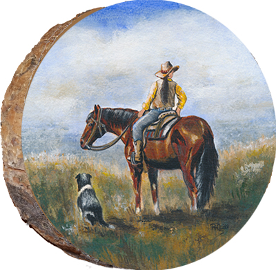 Cowgirl with Dog