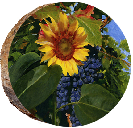 Sunflower And Grapes