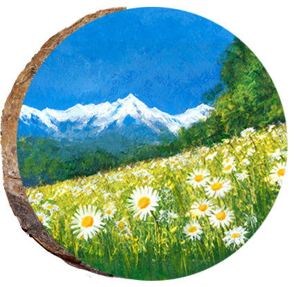 Spring Mountains with Daises