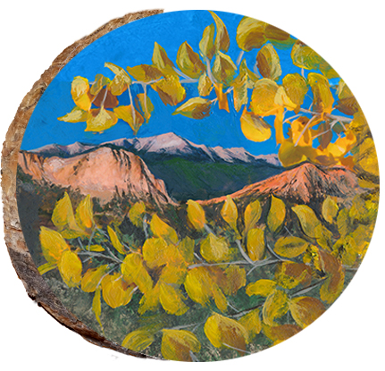 Pikes Peak Garden of the Gods with Aspen Leaves