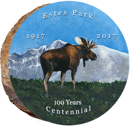 Estes Park Centennial with Moose