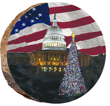 Capital Christmas Tree with Flag & Lights